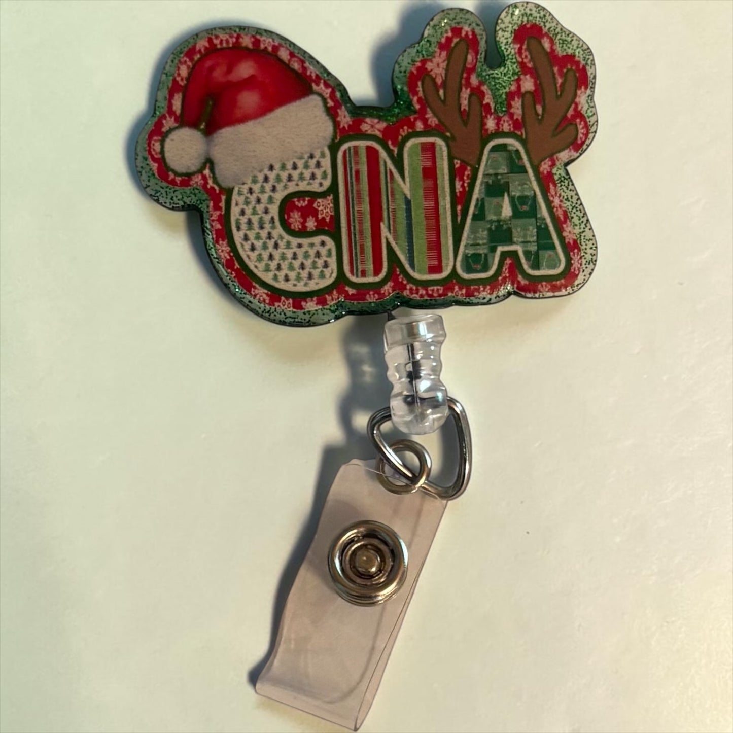 Christmas CNA Badge Reel – Festive Nurse Badge Holder – Holiday Healthcare ID Clip – Cute CNA Gift