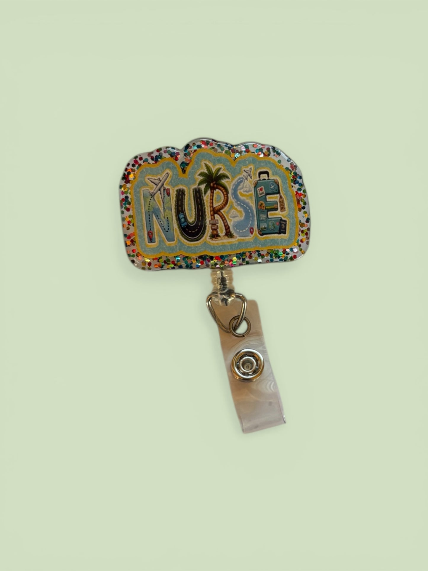 Travel Nurse Badge Reel – Adventure Nurse ID Holder – Wanderlust Healthcare Badge Clip – Cute Nurse Gift