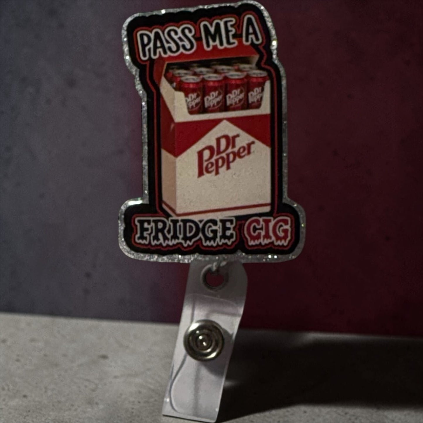Fridge Cig Badge Reel, Dr.Pepper Badge Reel