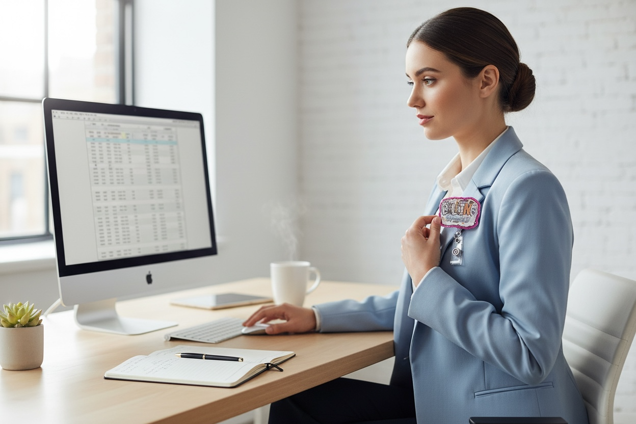 Billing Specialist Badge Reel – Cute Retractable ID Holder for Office & Medical Billing  Shopify Description: