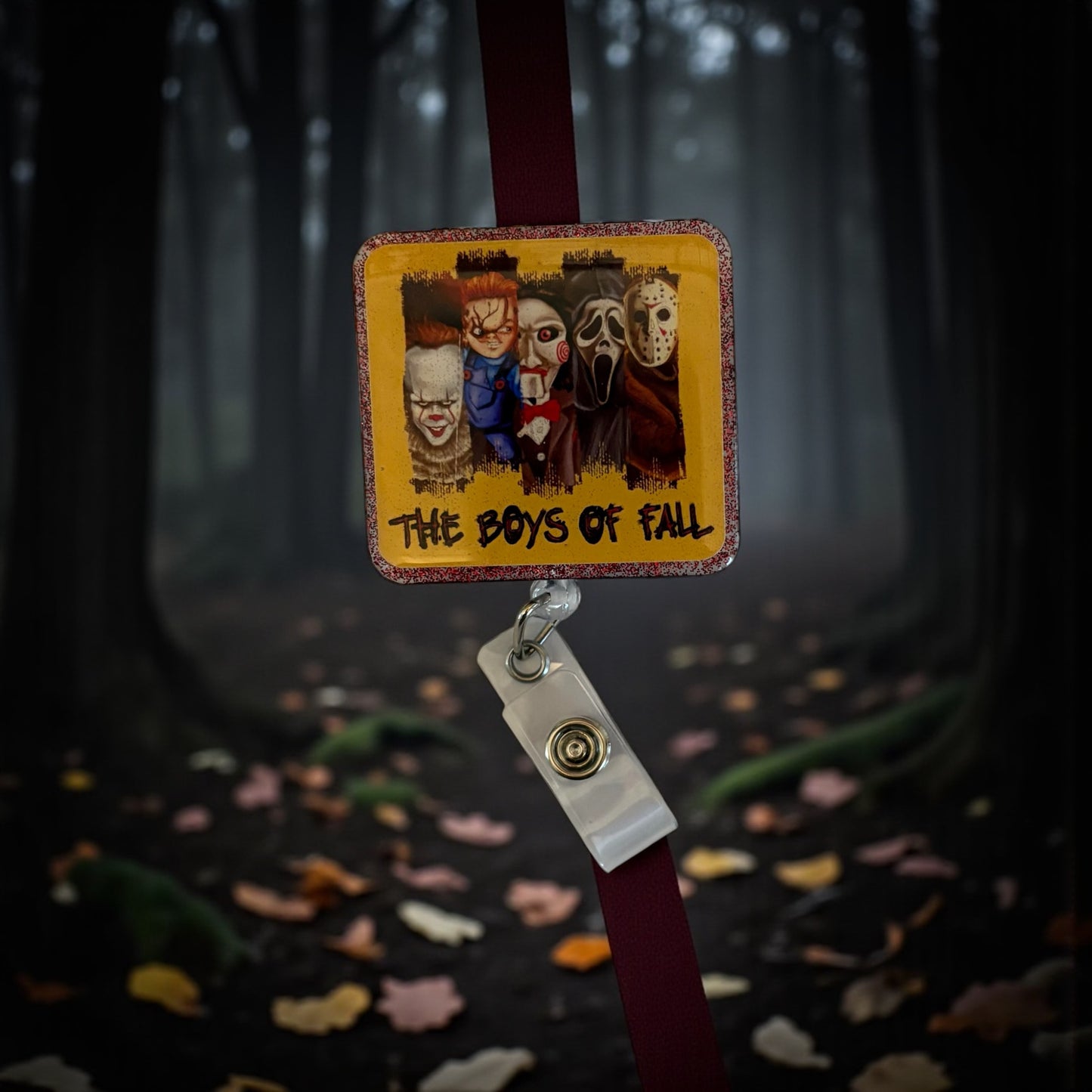 Halloween Horror Badge Reel | Retractable ID Holder | Spooky Fall Accessory for Nurses, Teachers, and Horror Fans