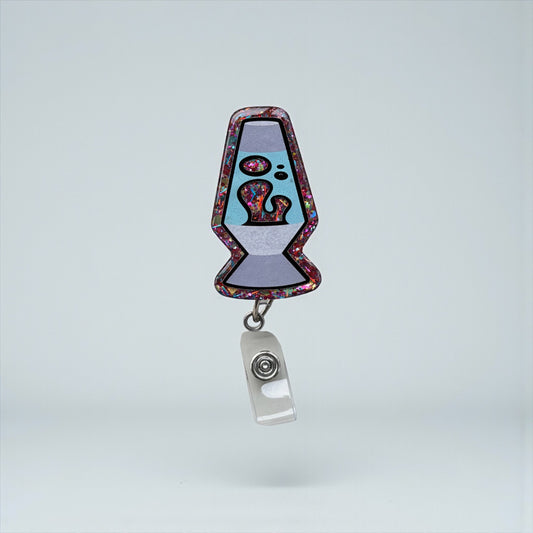 Lava Lamp Badge Reel | Retro Nostalgic Badge Holder | Fun Colorful Retractable Clip