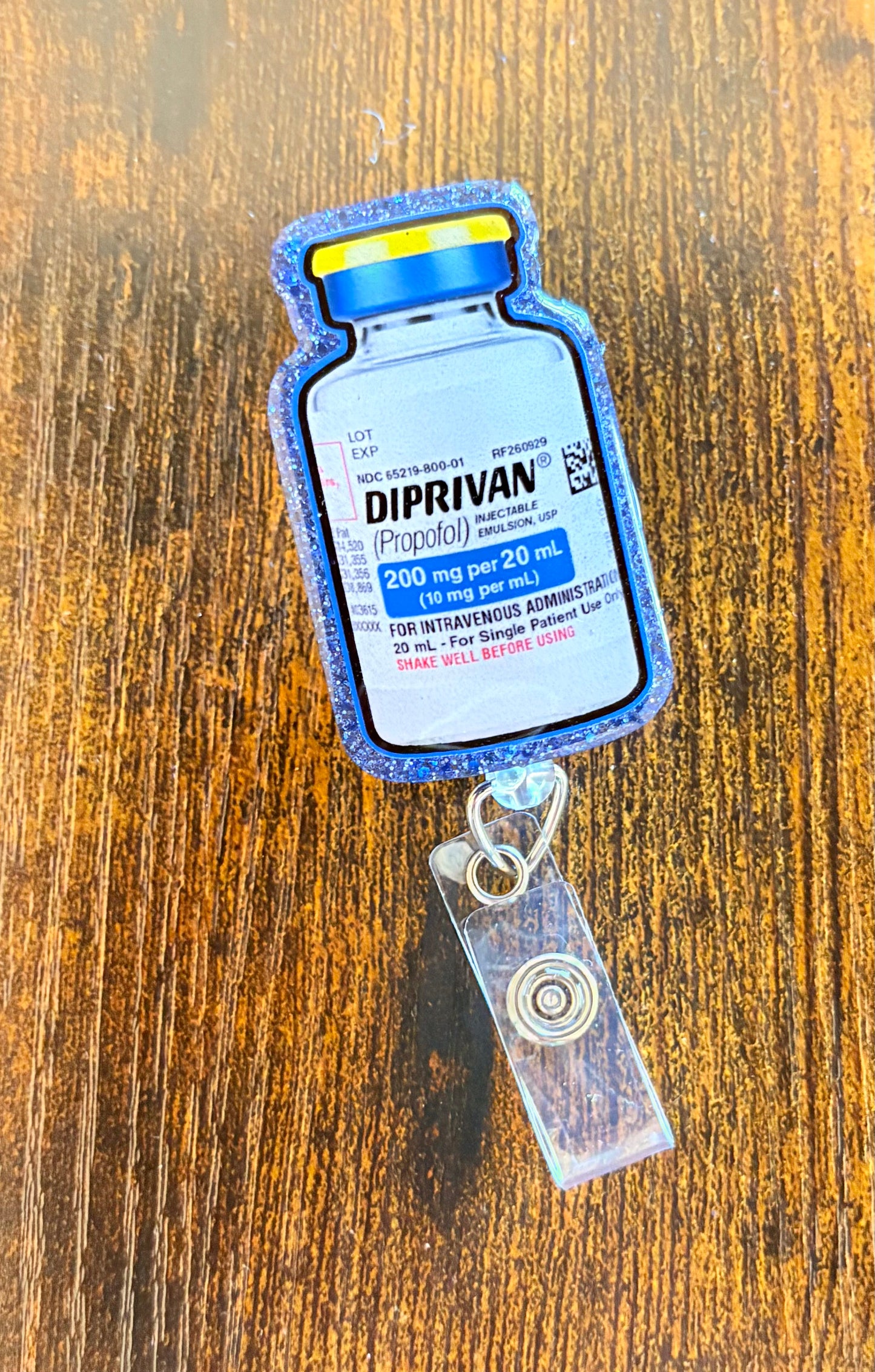 Propofol Badge Reel – Funny ICU Nurse Badge, Diprivan Syringe Reel, Anesthesia Gift