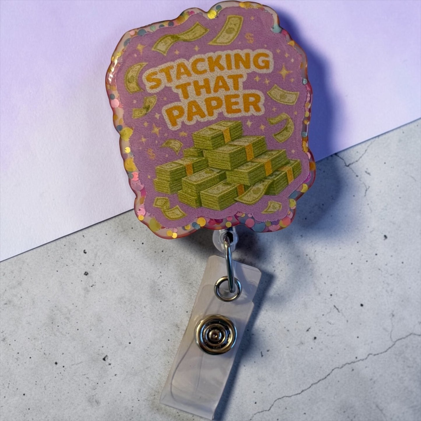 Stacking That Paper Badge Reel – Funny Nurse Badge Holder | Healthcare Worker Gift