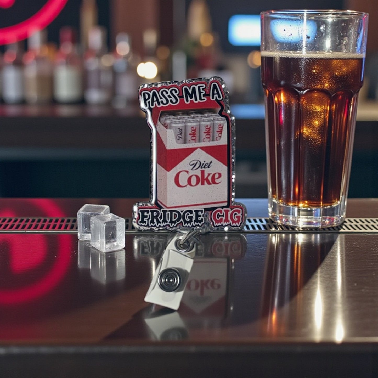 Fridge Cig Badge Reel, Diet Coke Badge Reel