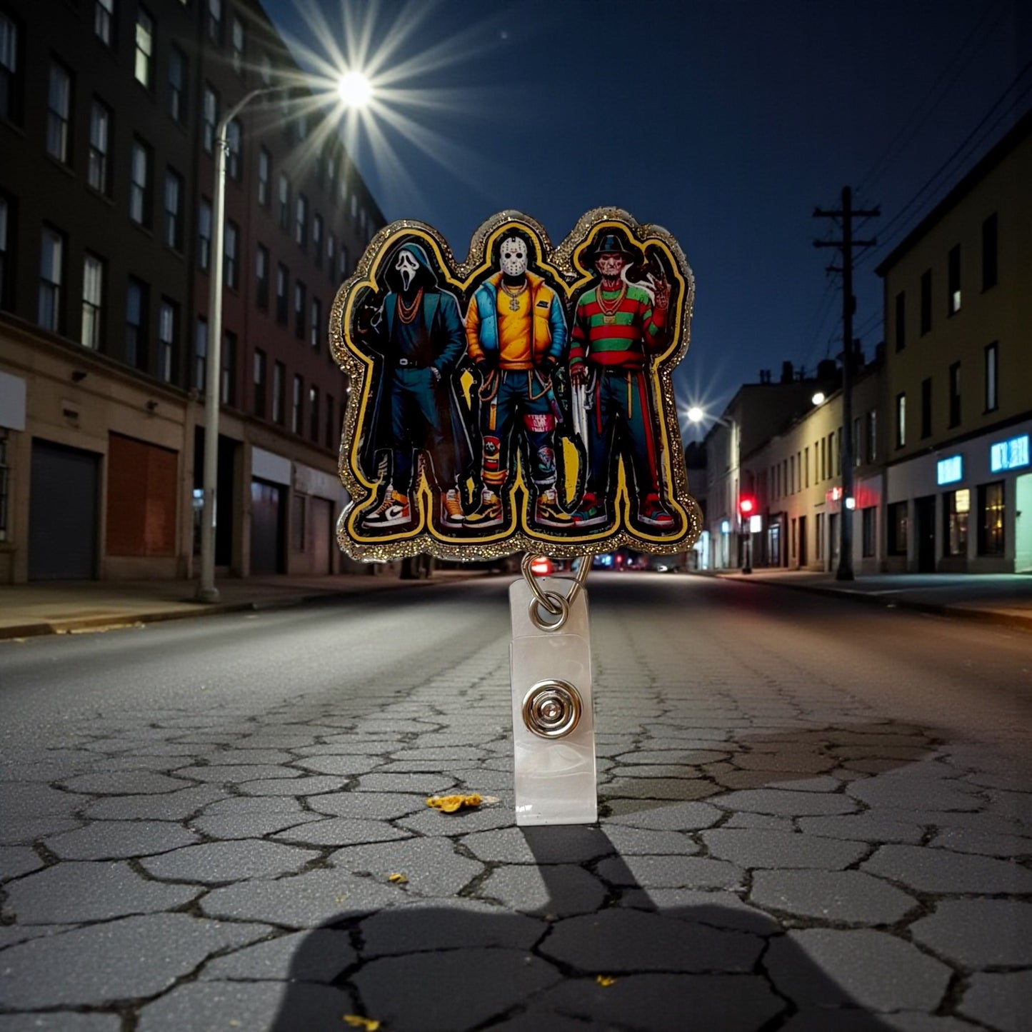 Horror Legends Badge Reel – Scary Movie Characters ID Holder