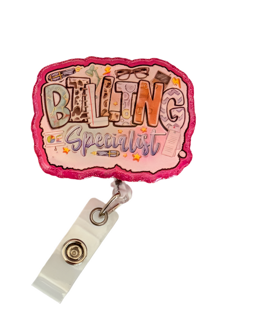 Billing Specialist Badge Reel – Cute Retractable ID Holder for Office & Medical Billing  Shopify Description: