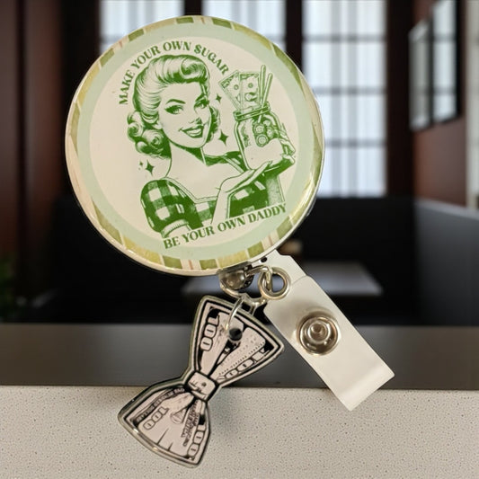 Funny Badge Reel, sugar daddy badge reel, Girl Boss Badge Reel,  Badge Reel,Medical ID Badge,Nurse Badge Reel, Work Badge Holder