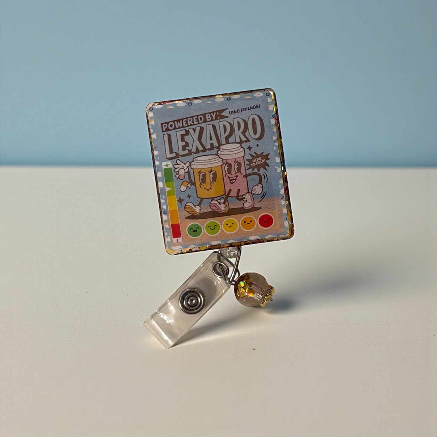 Emotional Support Badge Reel | Funny Mental Health Nurse ID Holder | Retractable Badge Reel