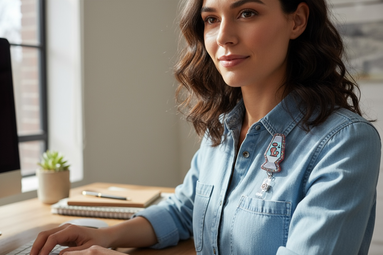 Lava Lamp Badge Reel | Retro Nostalgic Badge Holder | Fun Colorful Retractable Clip