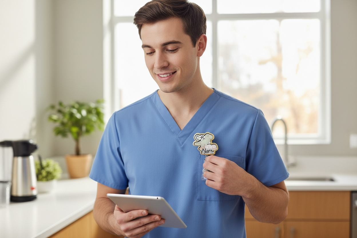 Funny Dinosaur Nurse Badge Reel – CPR Badge Reel for ER, ICU, or Medical Staff