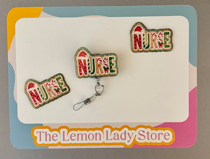Christmas Nurse Badge Reel | Holiday Nurse ID Holder | Cute Medical Badge Reel for Scrubs, Teachers & Healthcare Workers