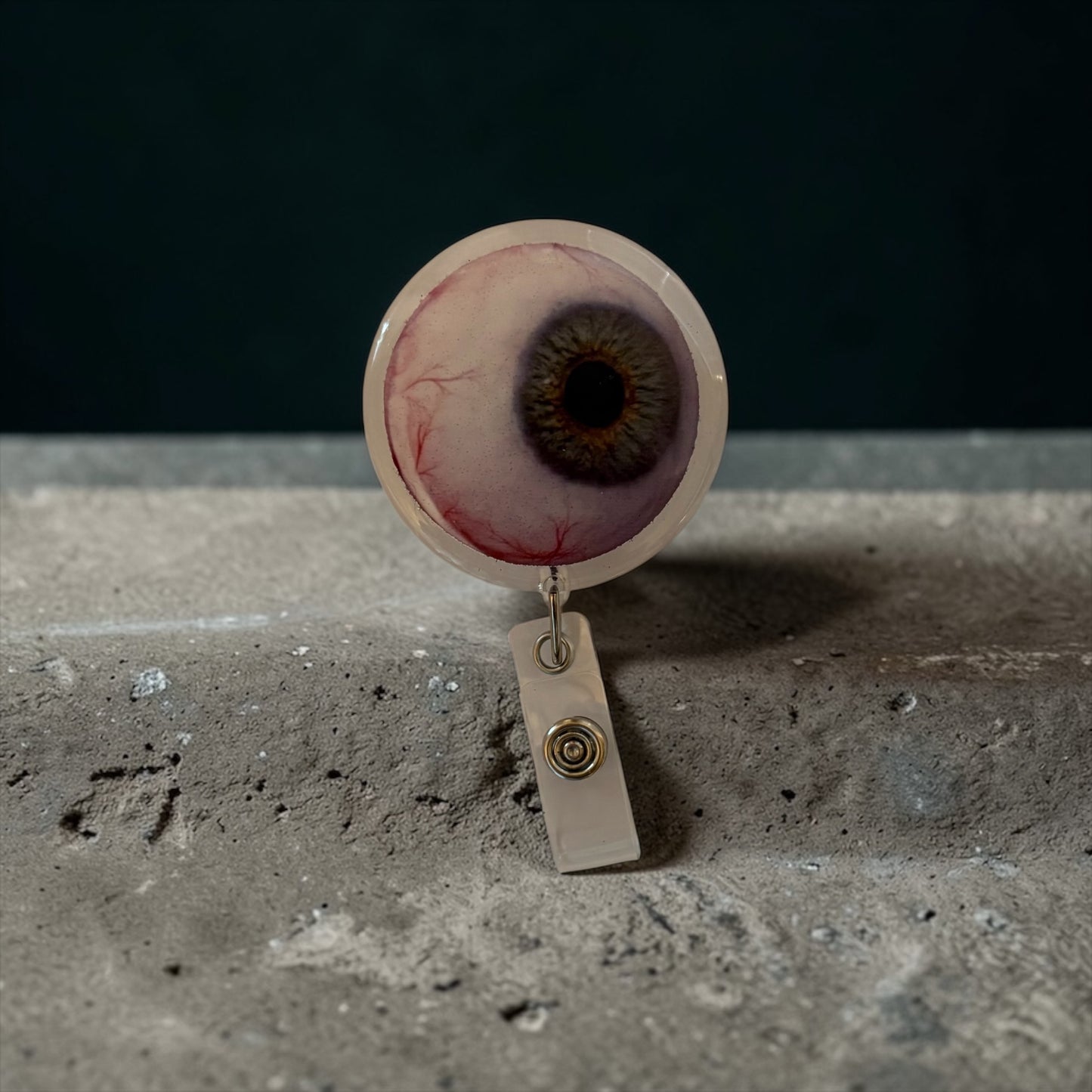 Funny Eyeball Badge Reel with Clear Eyes Charm | Retractable ID Holder for Nurses, Doctors & Healthcare Workers
