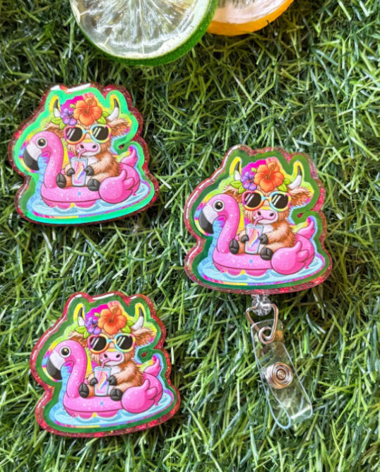 Summer Cow Badge Reel