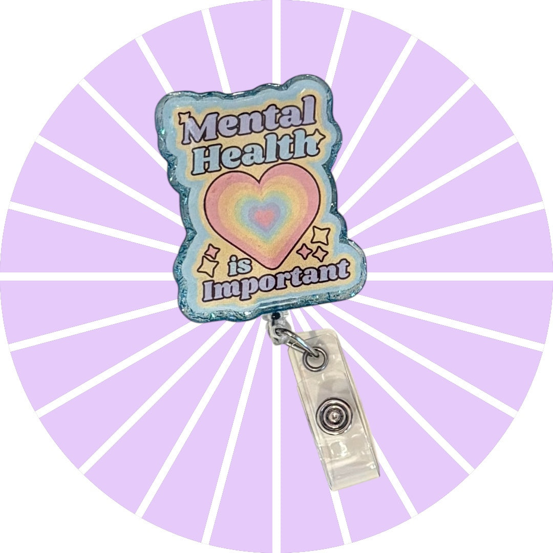 Mental Health Matters Badge Reel | Trauma Therapist Badge Clip | Nurse or Counselor ID Holder | Awareness Gift for Mental Health Workers
