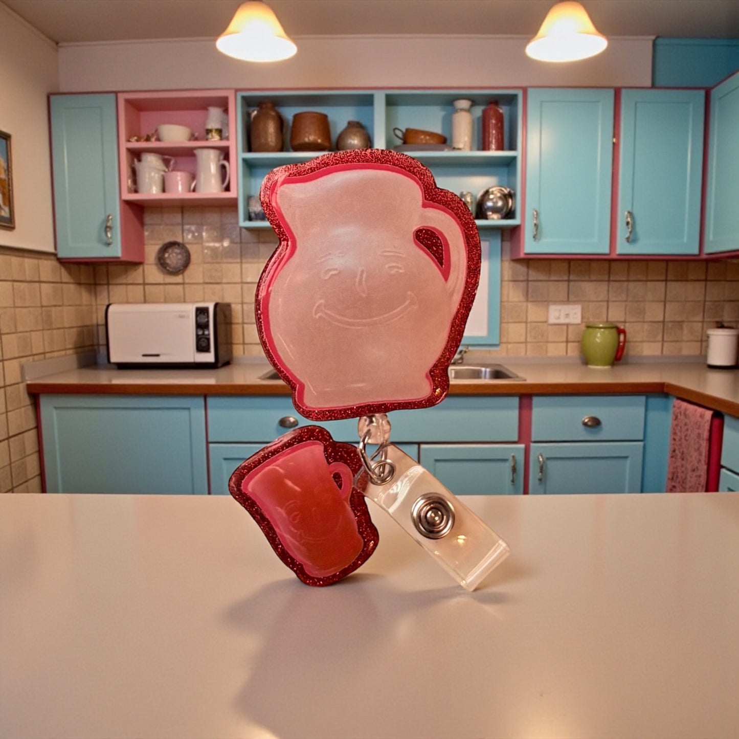 Kool-Aid Badge Reel | Retro Nostalgic Badge Holder | Fun Colorful Retractable Clip