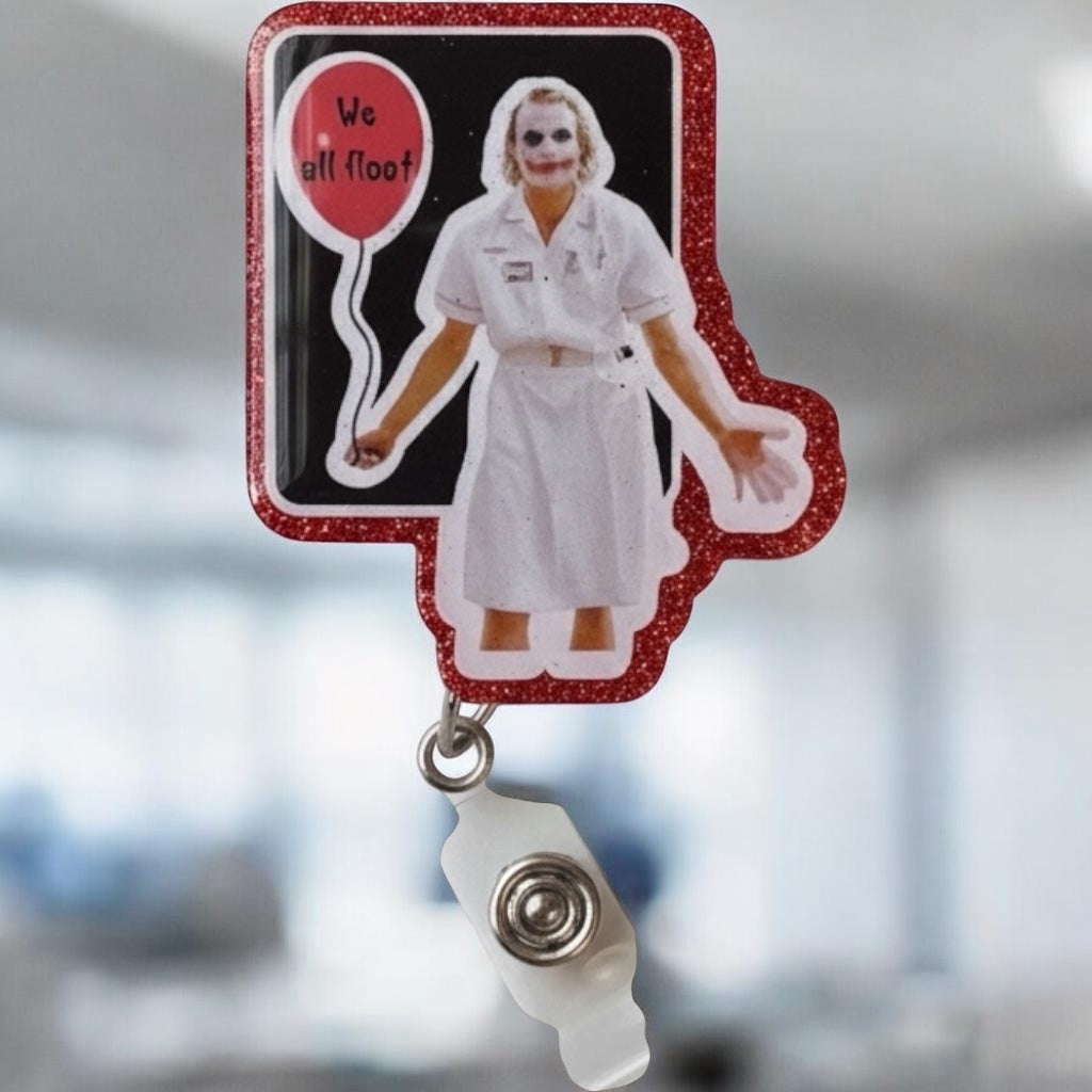 Float Nurse Badge Reel -Funny Halloween Badge Reel