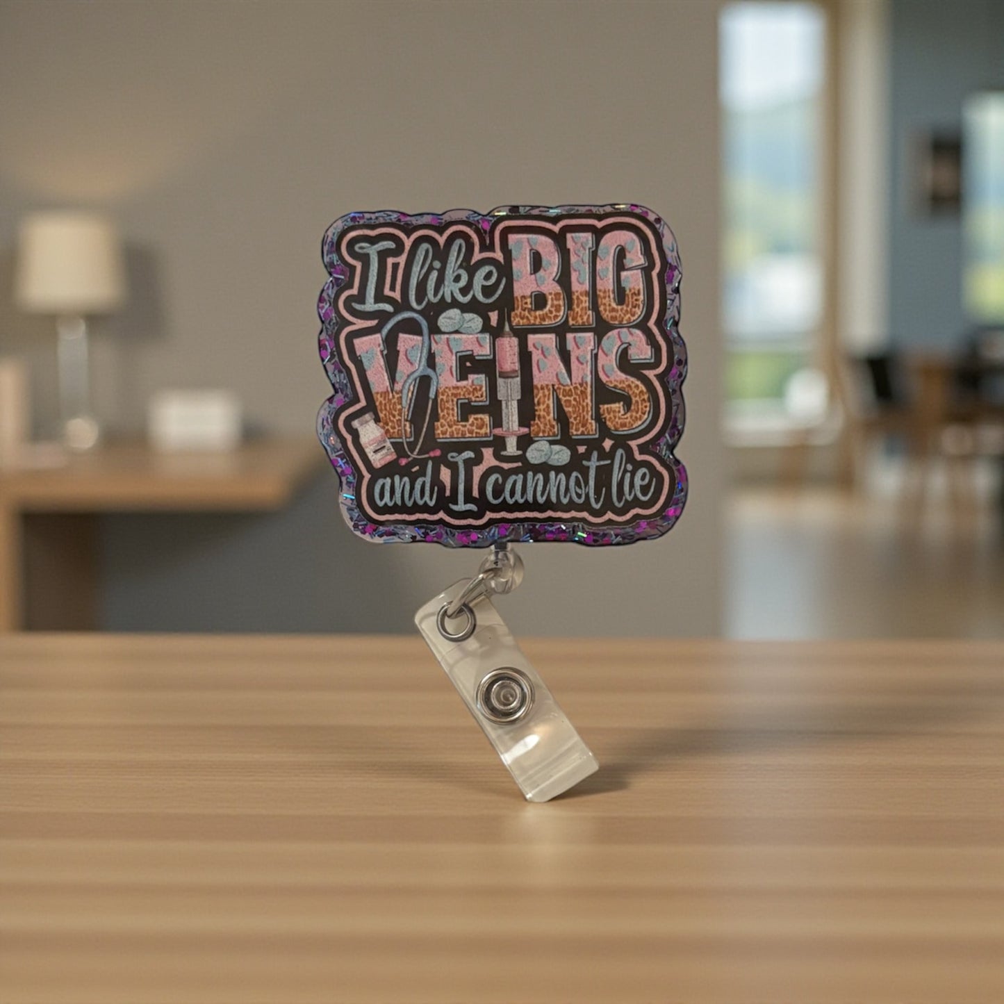 Phlebotomist Badge Reel – Funny Nurse Badge Reel, Big Veins Badge Reel, Lab Tech Gift, Phlebotomy Humor Badge, Vein Finder Badge Holder