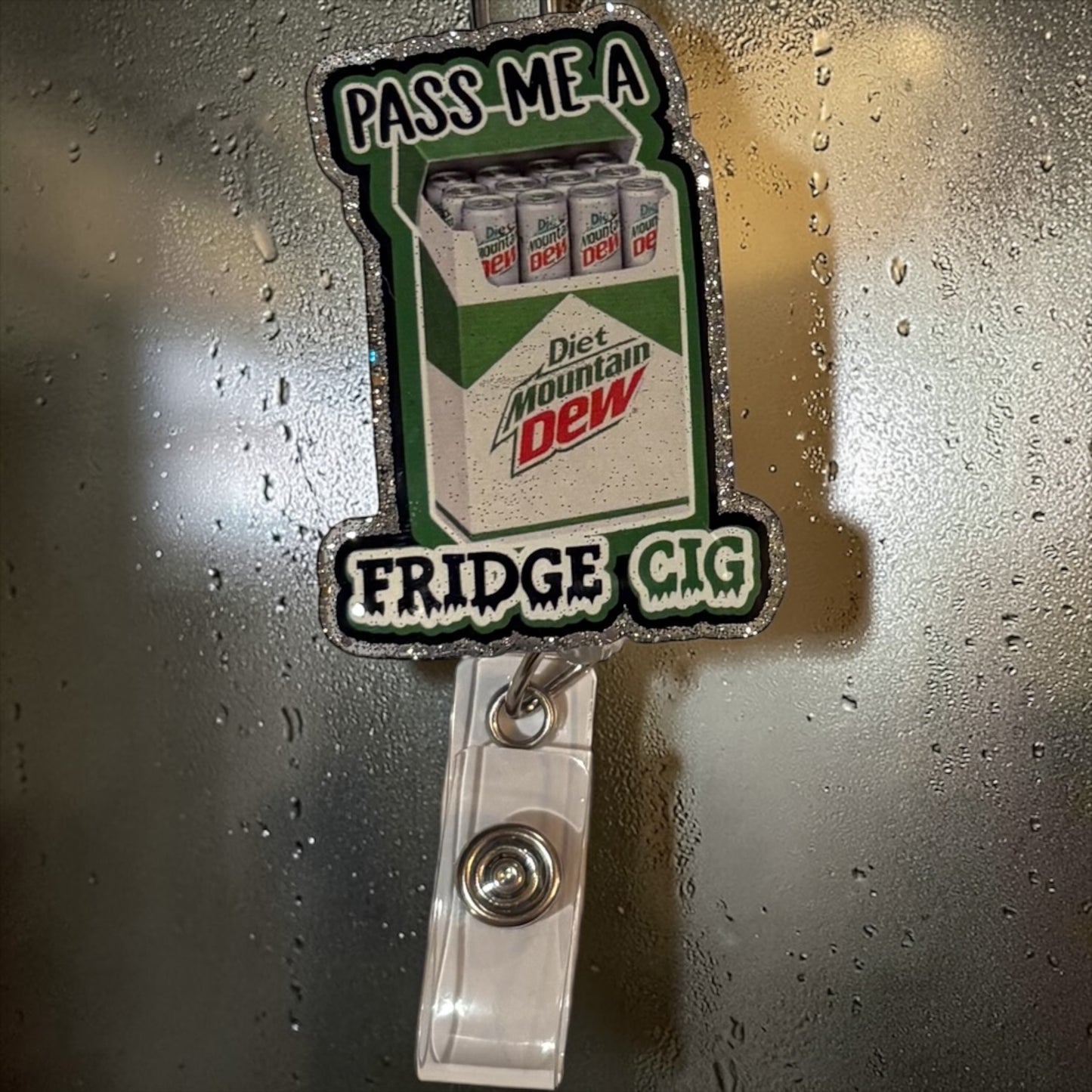 Fridge Cig Badge Reel, Mountain Dew  Badge Reel