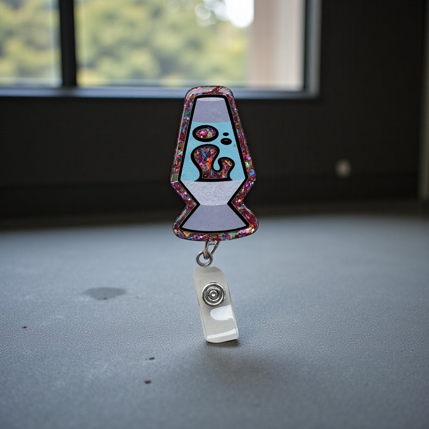 Lava Lamp Badge Reel | Retro Nostalgic Badge Holder | Fun Colorful Retractable Clip