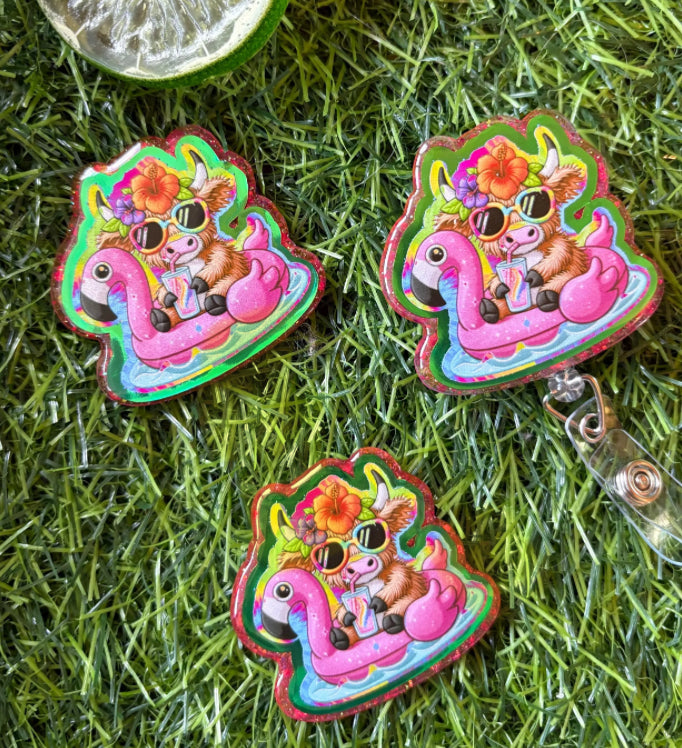 Summer Cow Badge Reel