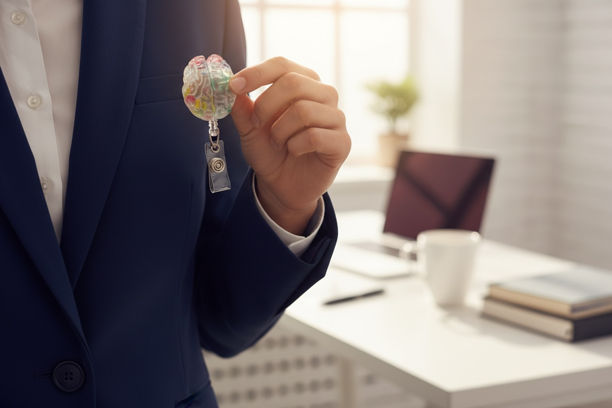 Anatomical Brain Badge Reel – Medical & Neuro Inspired