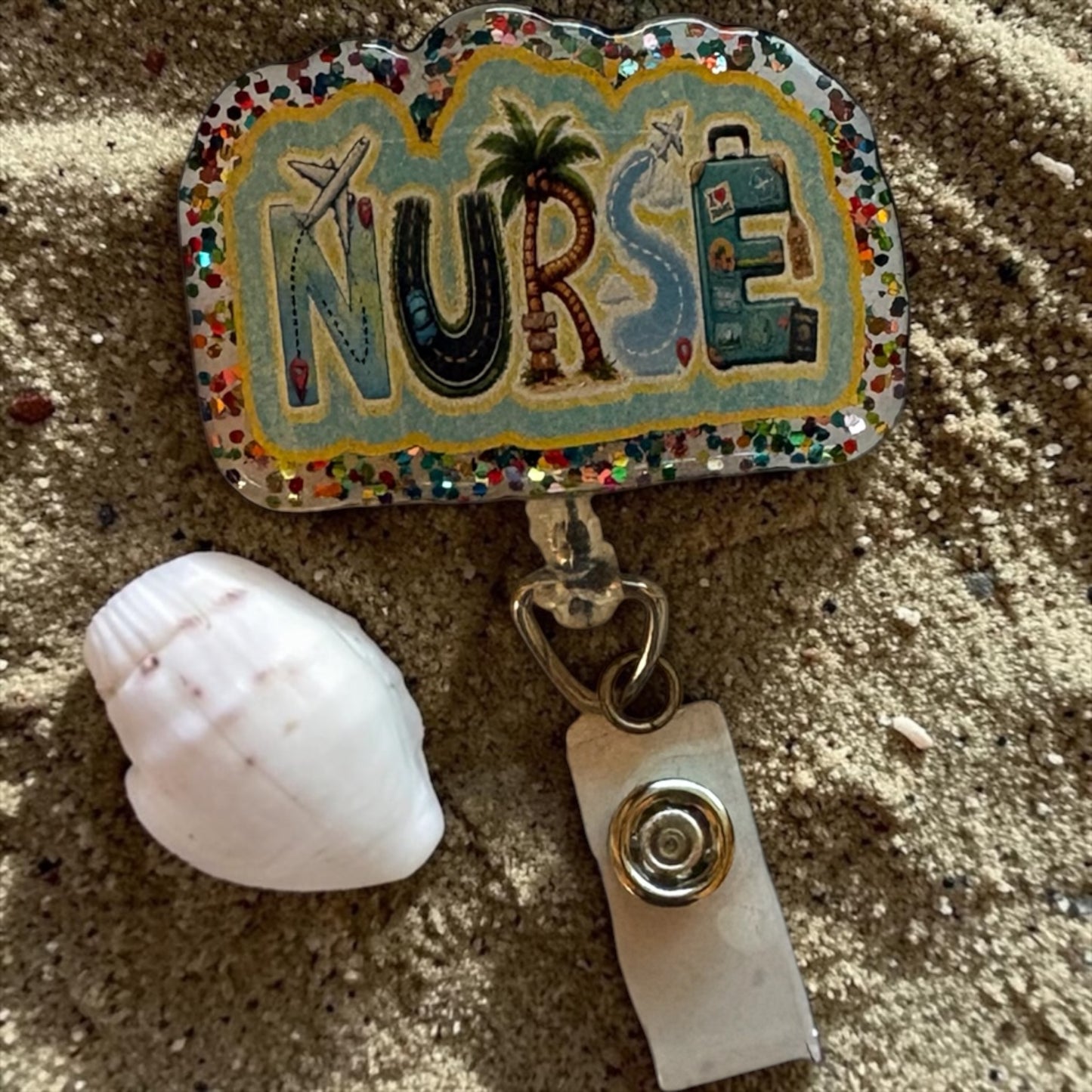 Travel Nurse Badge Reel – Adventure Nurse ID Holder – Wanderlust Healthcare Badge Clip – Cute Nurse Gift