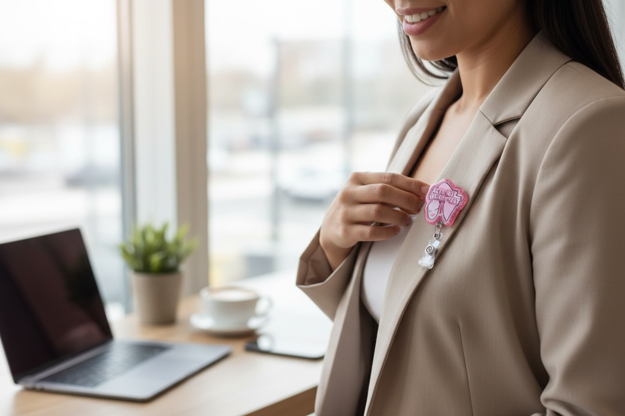 Gynecology Badge Reel, Ovary Badge Reel
