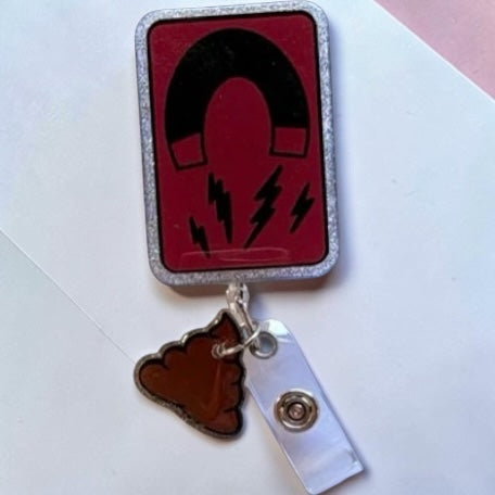 funny nurse badge reel, ER Nurse Badge Reel, Shit magnet badge reel, funny badge reel for nurse, retractable badge reel
