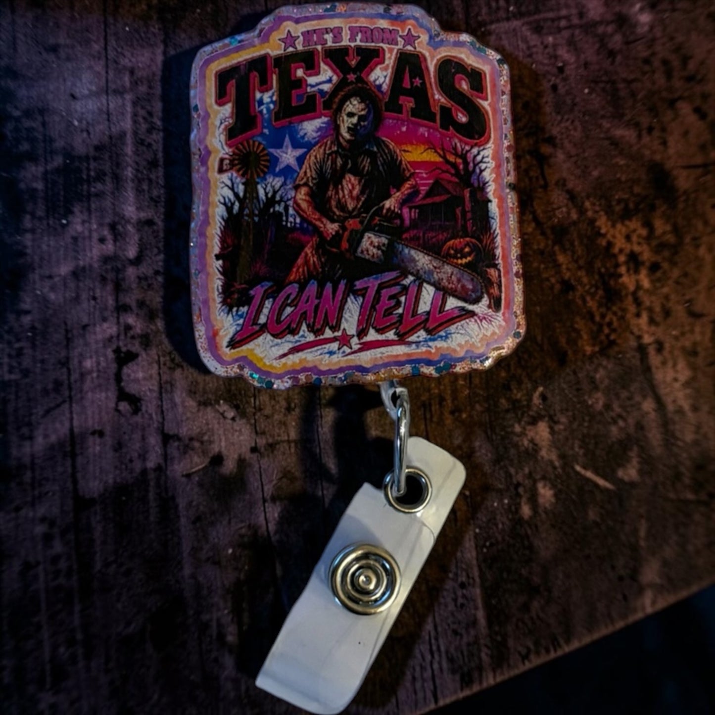 Texas Chainsaw Badge Reel 🤠🩸