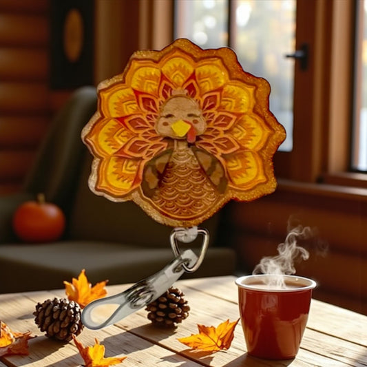 Thanksgiving Turkey Badge Reel, Funny Nurse Badge Holder, Fall Themed ID Clip, Autumn Badge Reel for Healthcare Workers