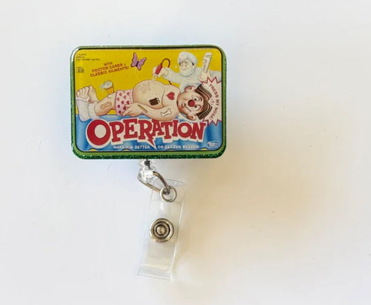 Operation Game Badge Reel – Retro 90s Nurse Gift, Funny Hospital ID Holder, Game Night Accessory