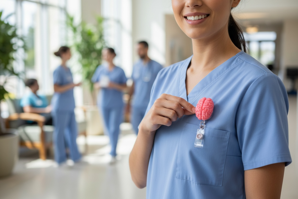 Anatomical Brain Badge Reel – Medical & Neuro Inspired