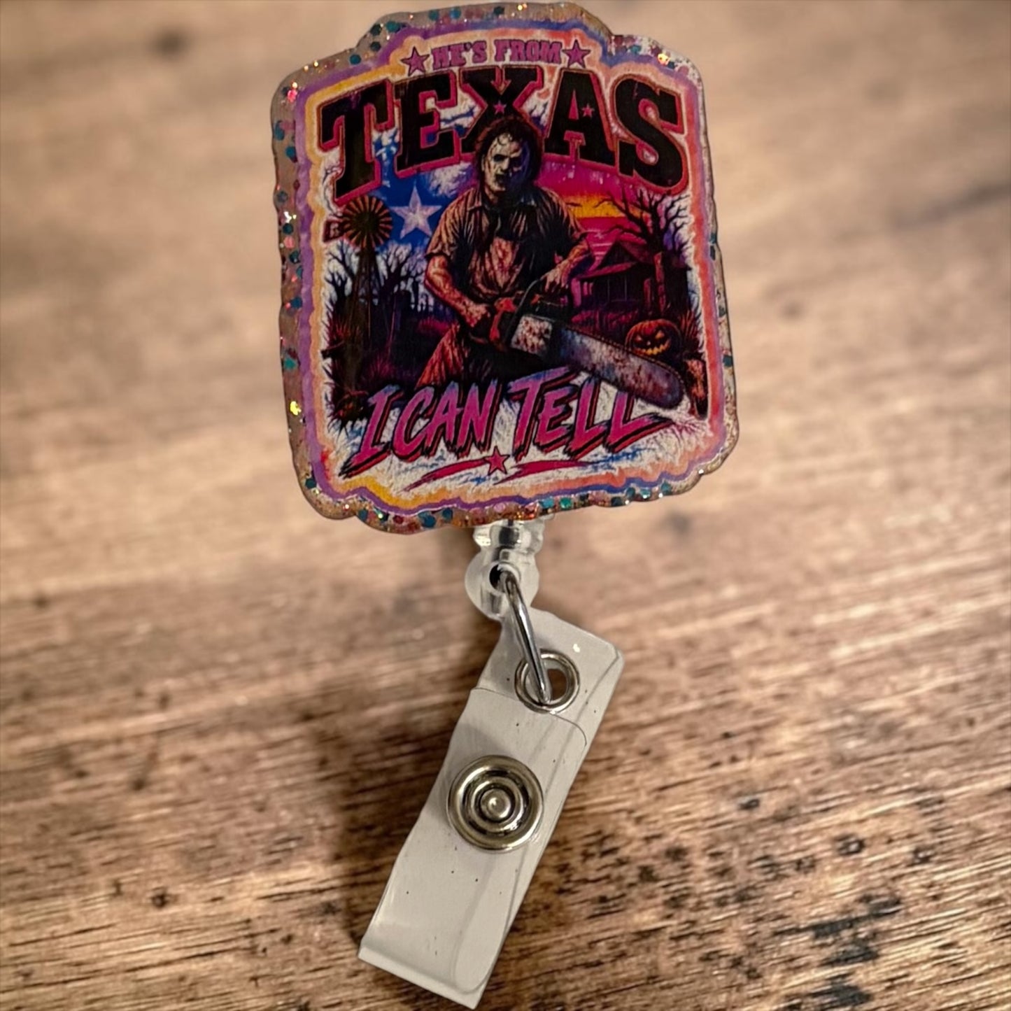 Texas Chainsaw Badge Reel 🤠🩸