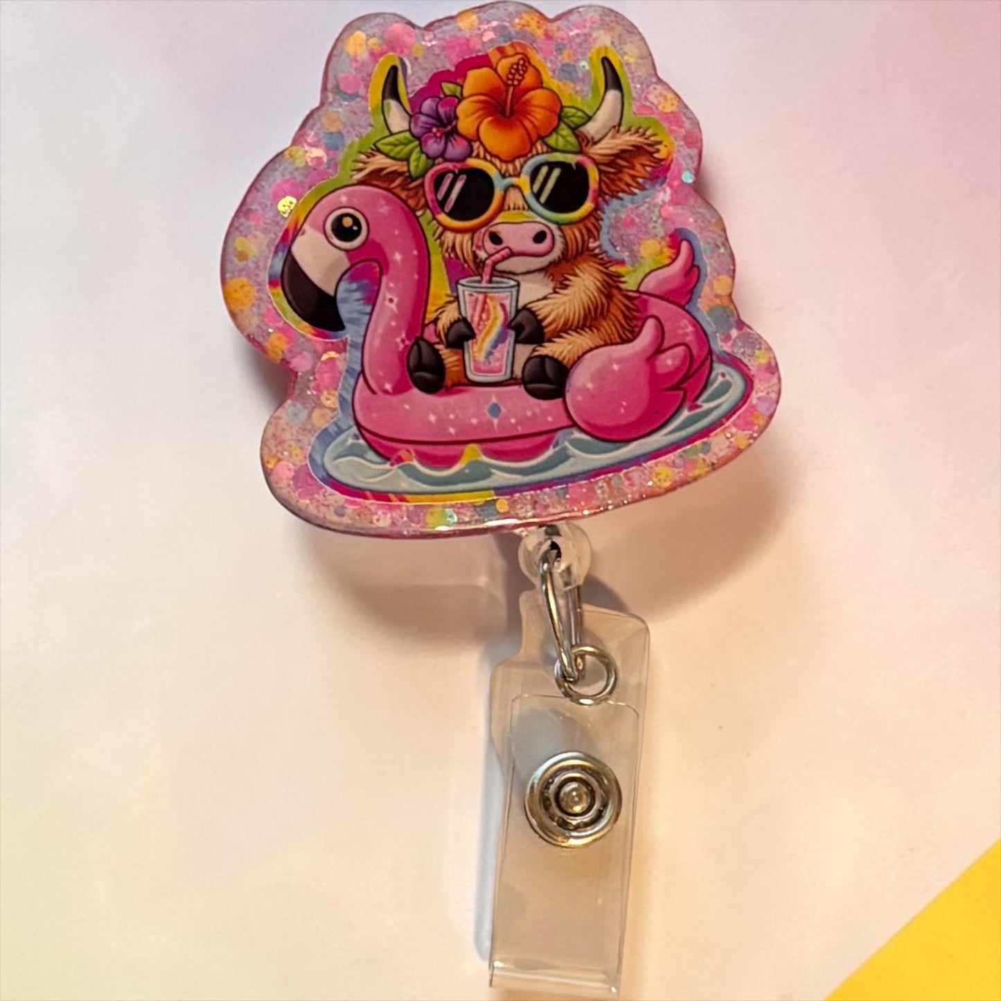 Summer Cow Badge Reel