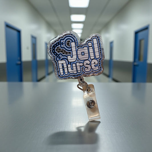Jail Nurse Badge Reel – Funny Retractable ID Holder for Correctional Nurses