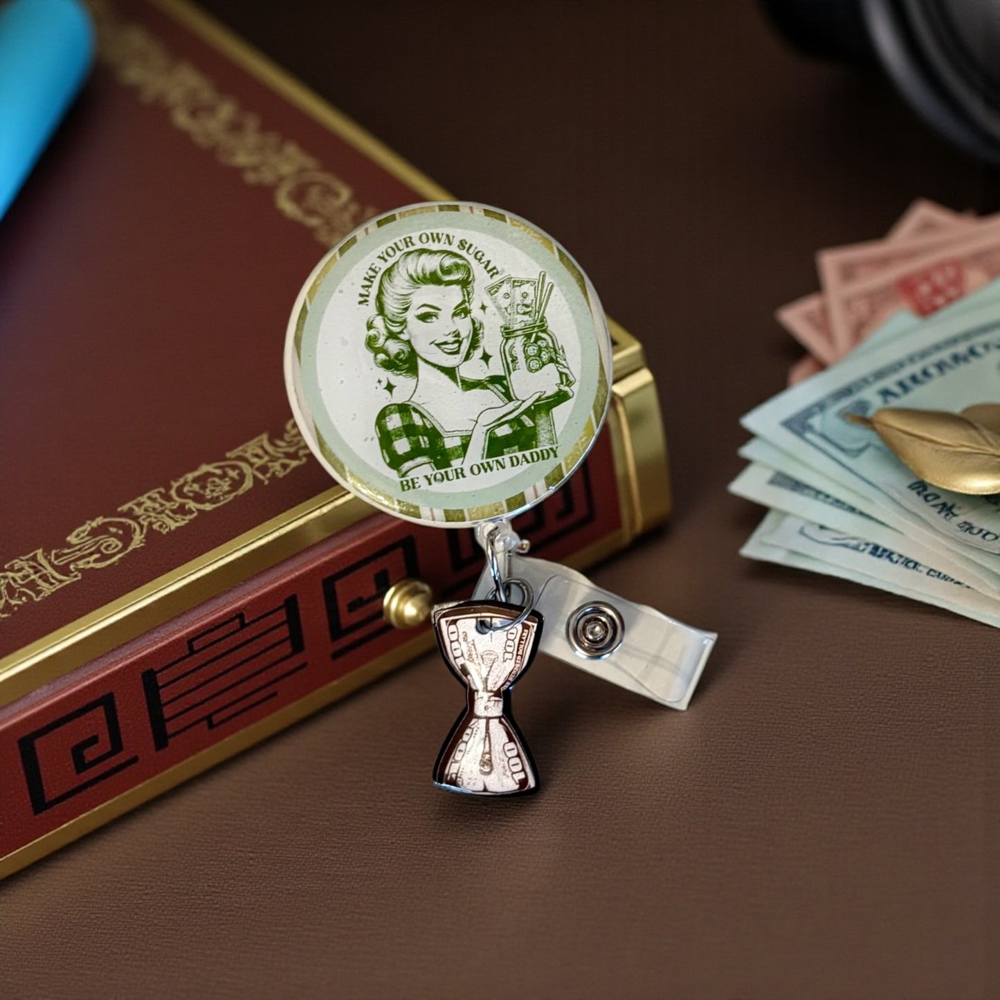 Funny Badge Reel, sugar daddy badge reel, Girl Boss Badge Reel,  Badge Reel,Medical ID Badge,Nurse Badge Reel, Work Badge Holder