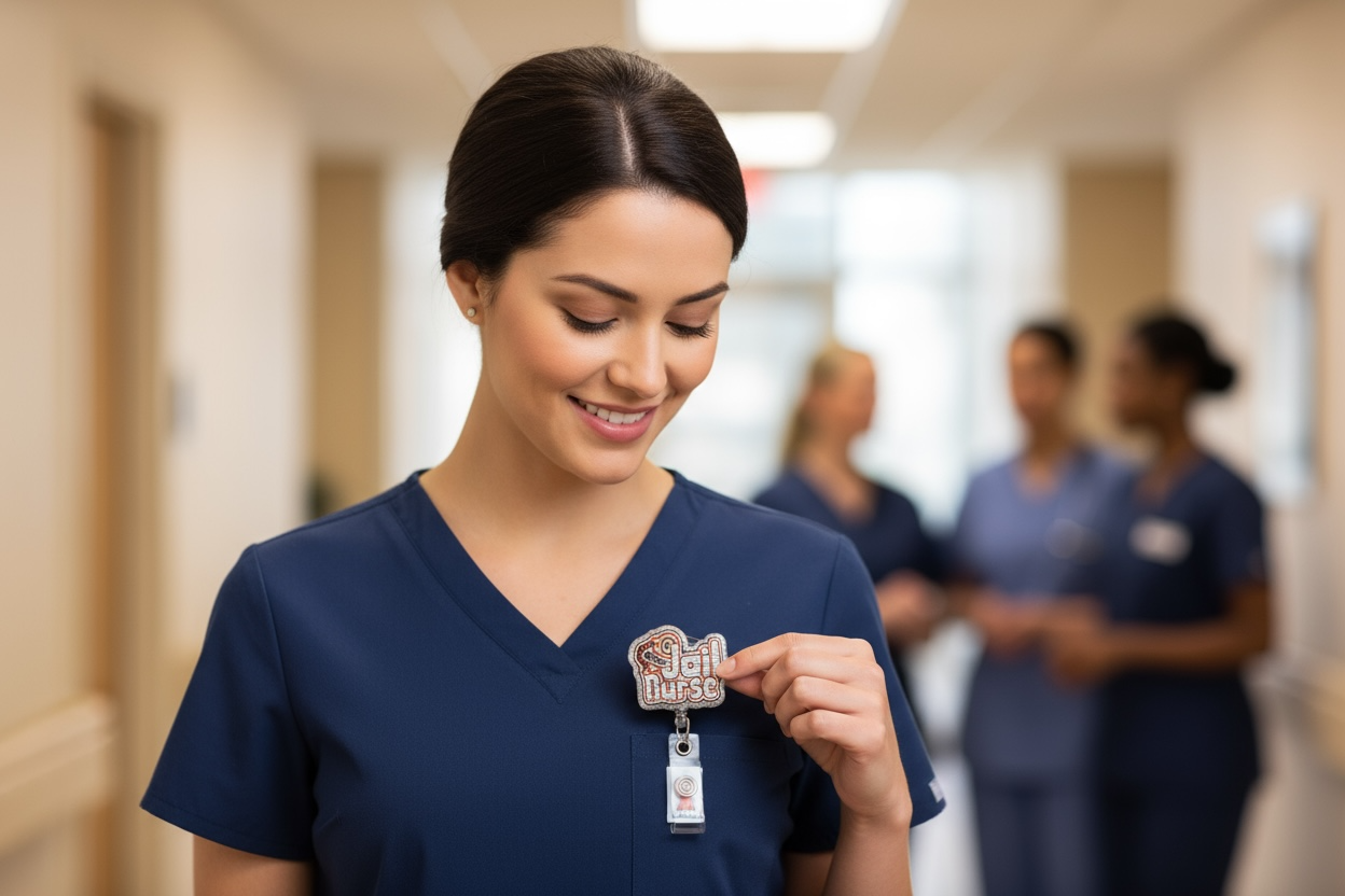 Jail Nurse Badge Reel – Funny Retractable ID Holder for Correctional Nurses
