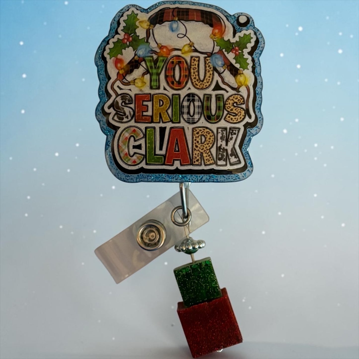 You Serious Clark Christmas Badge Reel – Funny Holiday ID Holder | Nurse, Teacher, Healthcare Worker Gift