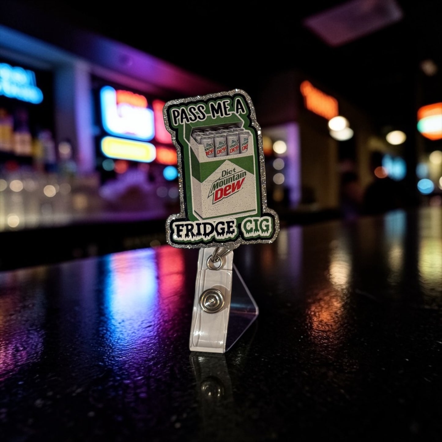 Fridge Cig Badge Reel, Mountain Dew  Badge Reel