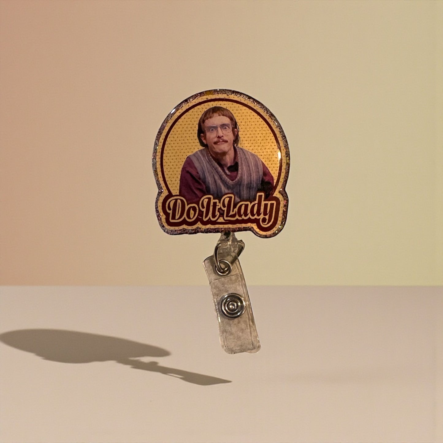 Do It Lady Funny Badge Reel | Motivational Office Badge Holder | Retractable ID Reel