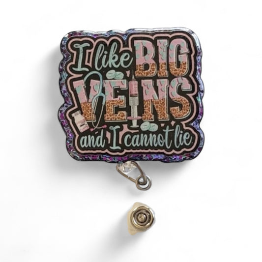 Phlebotomist Badge Reel – Funny Nurse Badge Reel, Big Veins Badge Reel, Lab Tech Gift, Phlebotomy Humor Badge, Vein Finder Badge Holder