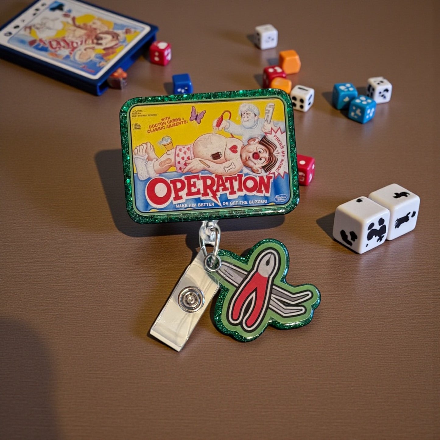 Operation Game Badge Reel – Retro 90s Nurse Gift, Funny Hospital ID Holder, Game Night Accessory