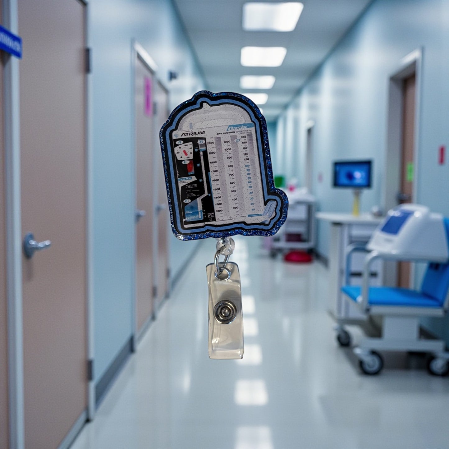 Chest Tube Badge Reel – ICU Nurse ID Clip – Funny RT Respiratory Badge – Trauma Nurse Gift – Medical Badge Holder