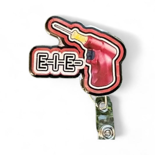 Funny Nurse Badge Reel – EIEIO Badge, Nursing Humor Badge Clip, Medical Badge Reel for RNs, ICU Nurse Accessory, Funny ER Gift