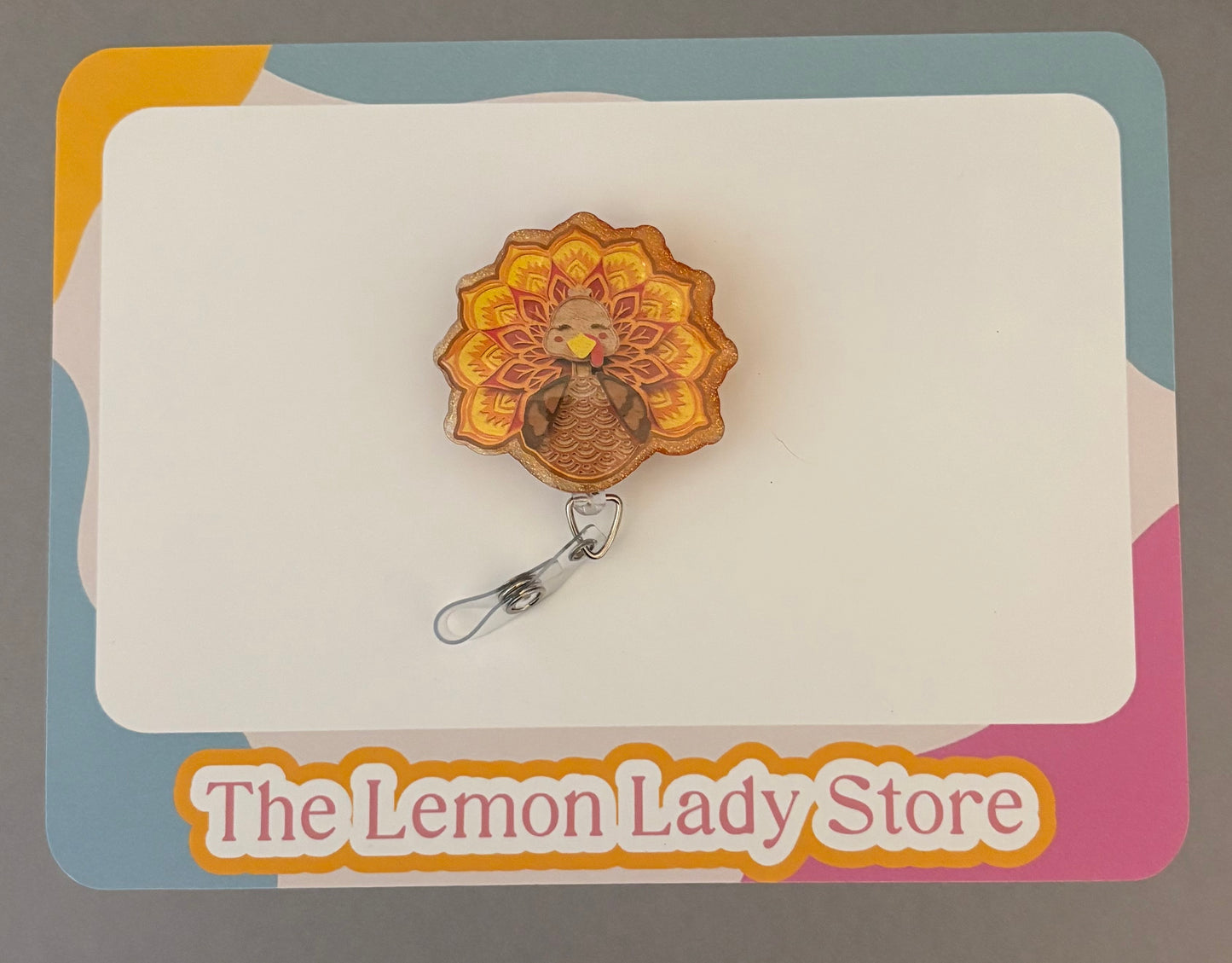 Thanksgiving Turkey Badge Reel, Funny Nurse Badge Holder, Fall Themed ID Clip, Autumn Badge Reel for Healthcare Workers