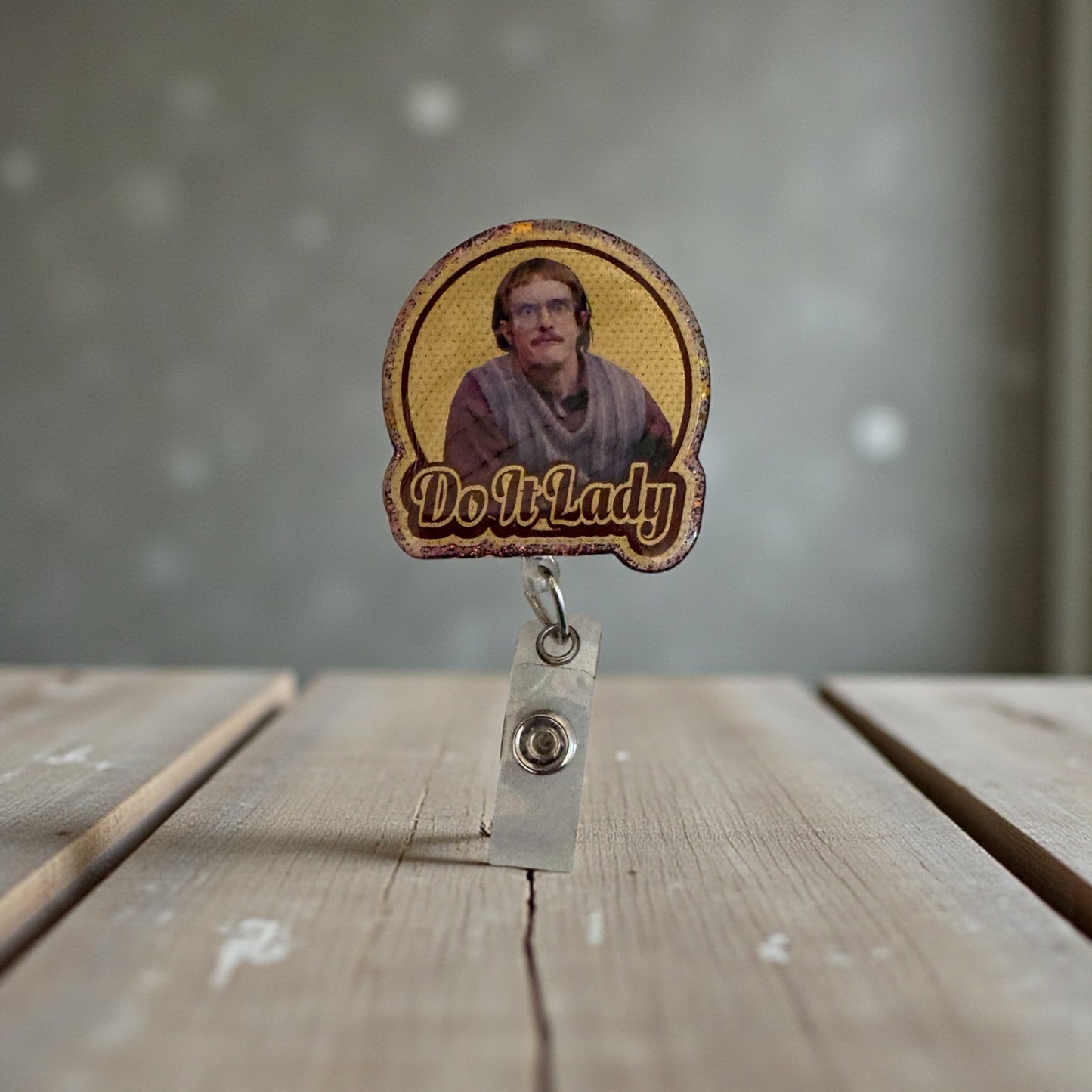 Do It Lady Funny Badge Reel | Motivational Office Badge Holder | Retractable ID Reel