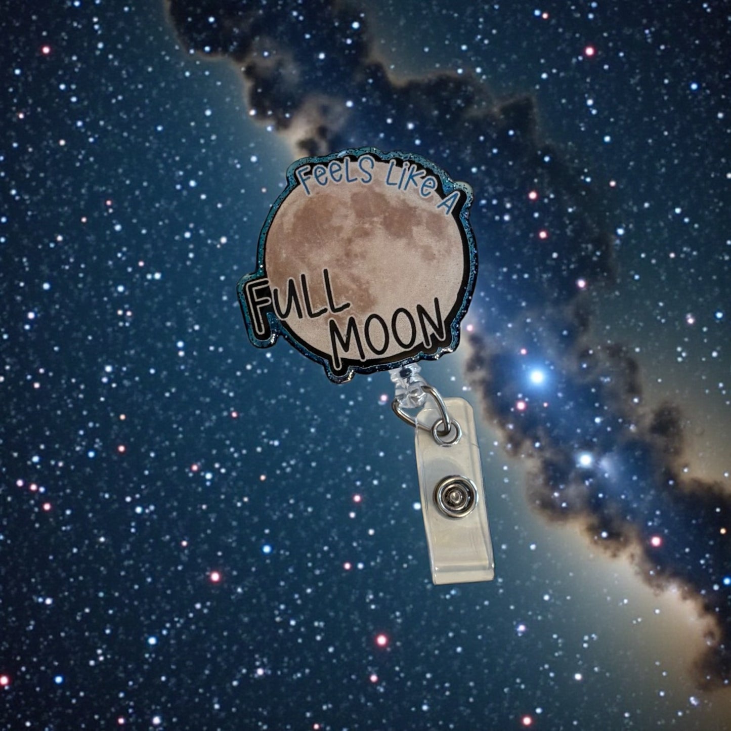 Funny Nurse Badge Reel – Feels Like a Full Moon, RN Badge Clip, Night Shift Nursing Humor, Medical Badge Reel