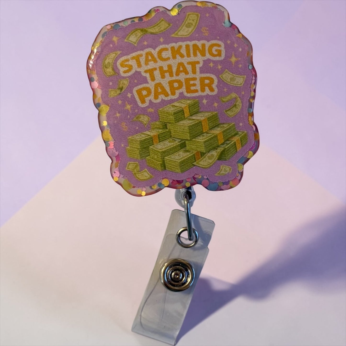 Stacking That Paper Badge Reel – Funny Nurse Badge Holder | Healthcare Worker Gift