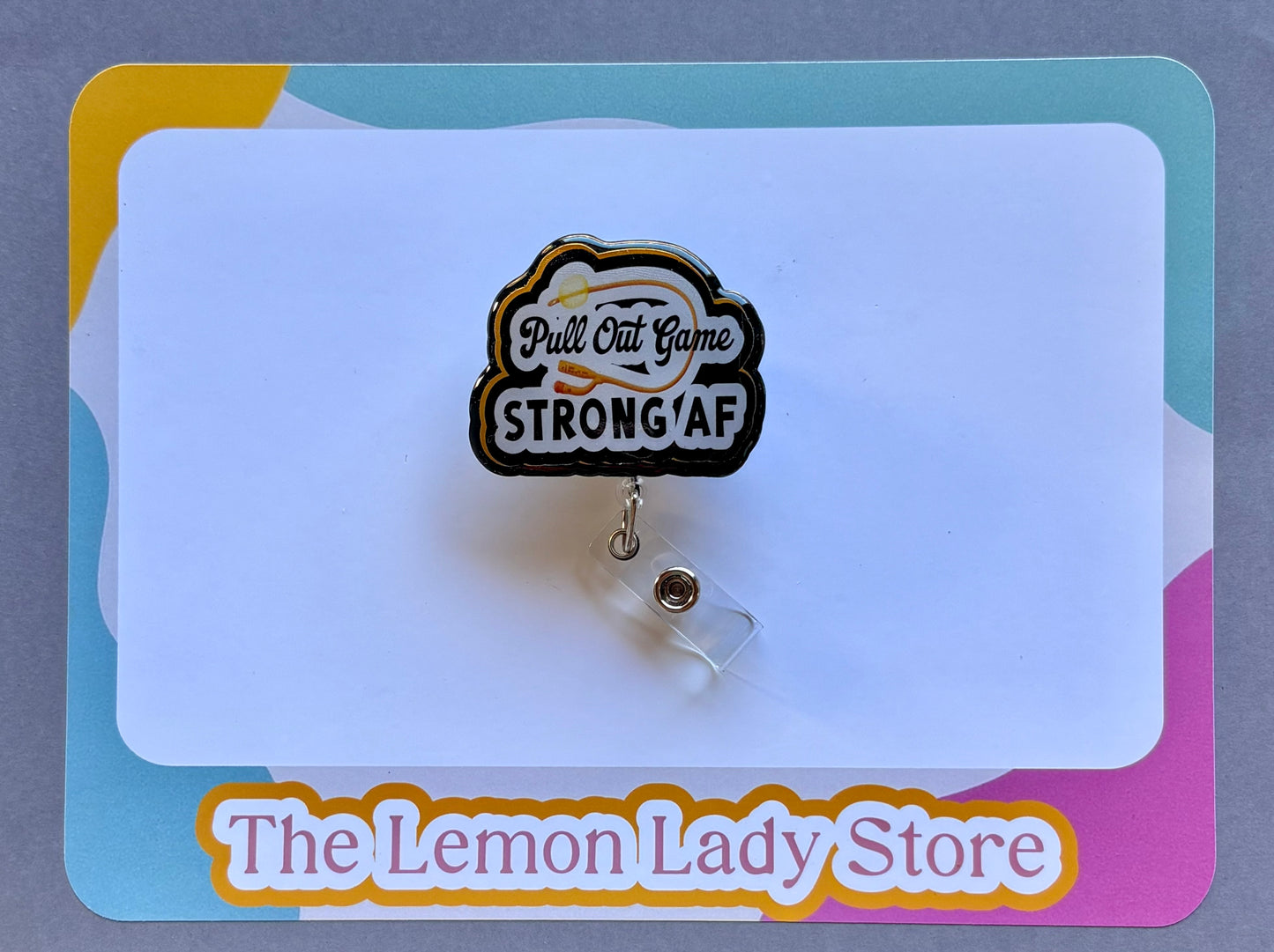 Funny Male Nurse Badge Reel – “Pull Out Game Strong AF” ER/ICU Badge Clip, Hilarious Nursing Gift